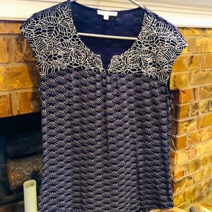 Skies are Blue Delila Embroidery Neckline Knit Top